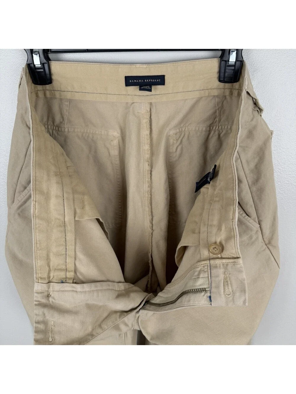 Banana Republic Linen Cotton Blend 78 Chinos Khaki Tan Mens 36x30